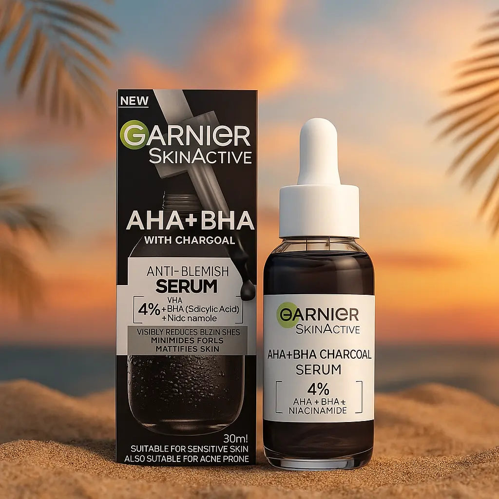 Garnier Skinactive 4% AHA + BHA & Sérum au Charbon de Niacinamide 30 ML NEW GARNIER