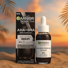Charger l&#39;image dans la galerie, Garnier Skinactive 4% AHA + BHA &amp; Sérum au Charbon de Niacinamide 30 ML NEW GARNIER
