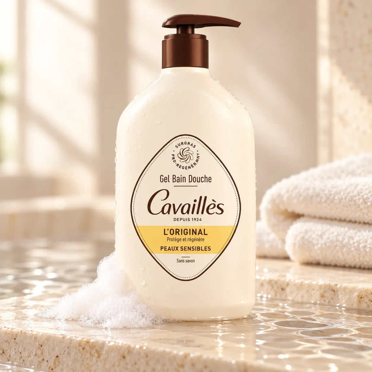 Gel Bain & Douche Rogé Cavaillès L'Original Surgras – Peaux Sensibles 1 L