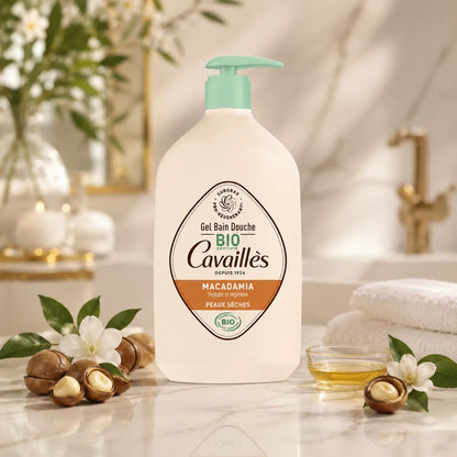 Gel Bain & Douche Surgras Bio Rogé Cavaillès Macadamia Peaux Sèches — 1 L