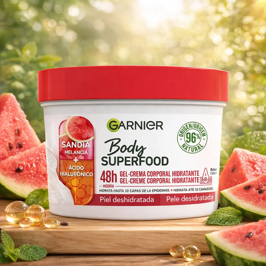 Gel-Crème Corps Garnier Body Superfood Pastèque & Acide Hyaluronique – 380 ml
