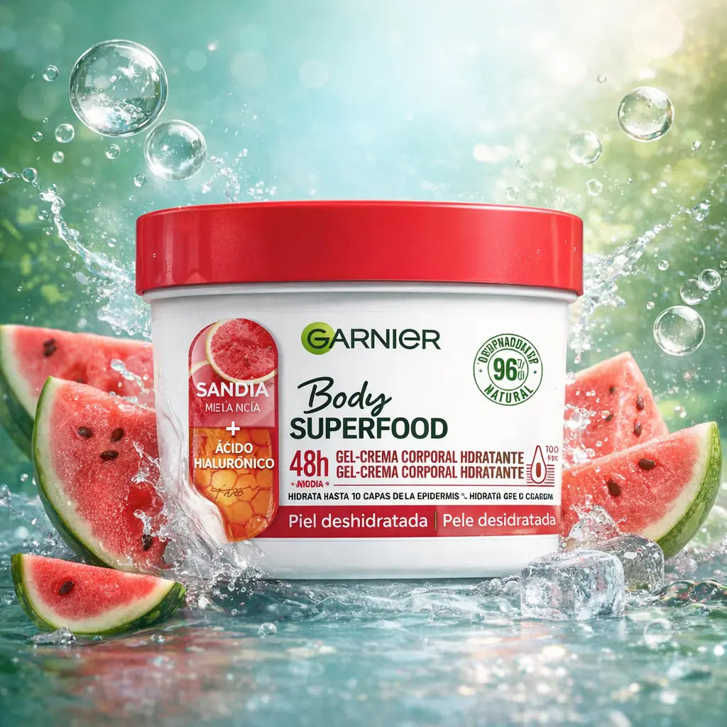 Gel-Crème Corps Garnier Body Superfood Pastèque & Acide Hyaluronique – 380 ml