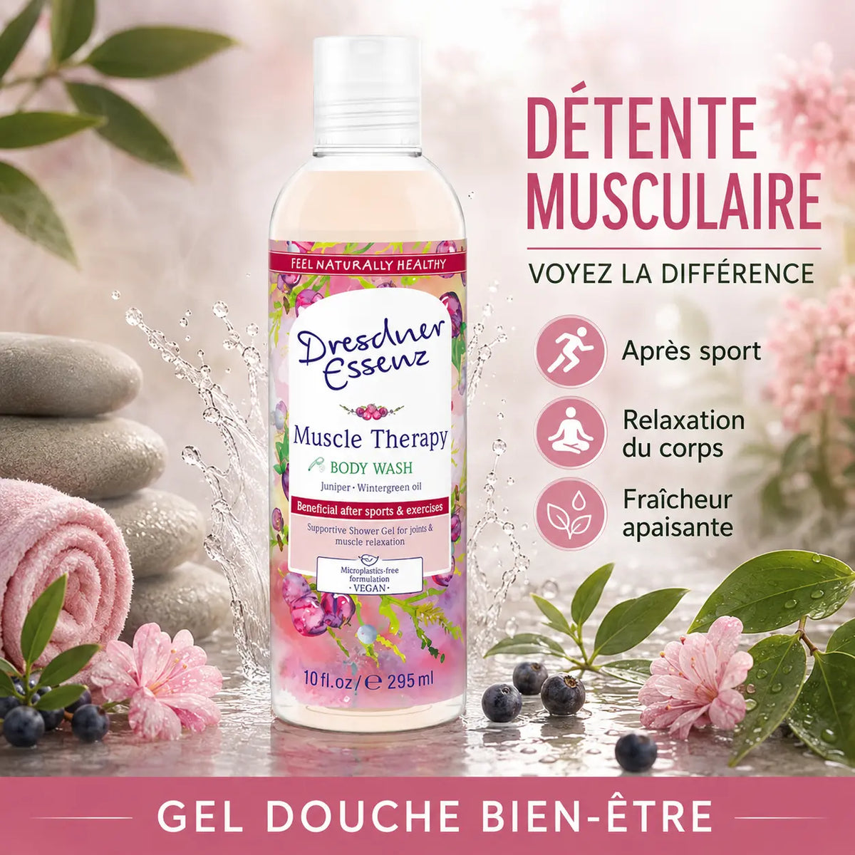 Gel Douche Apaisant Dresdner Essenz Muscle Therapy Gaulthérie & Genévrier — 295 ml