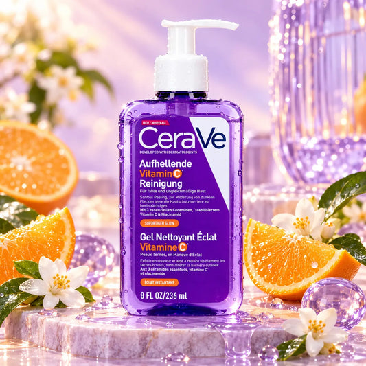 Gel Nettoyant Éclat Vitamine C CeraVe — Peaux Ternes — 236 ml