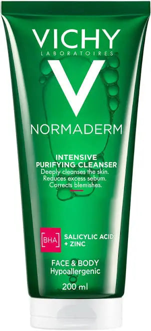 Gel Nettoyant Purifiant Intense Vichy Normaderm — Acide Salicylique & Zinc — 200 ml
