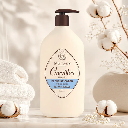 Gel bain douche surgras Rogé Cavaillès fleur de coton peaux sensibles — 1 L