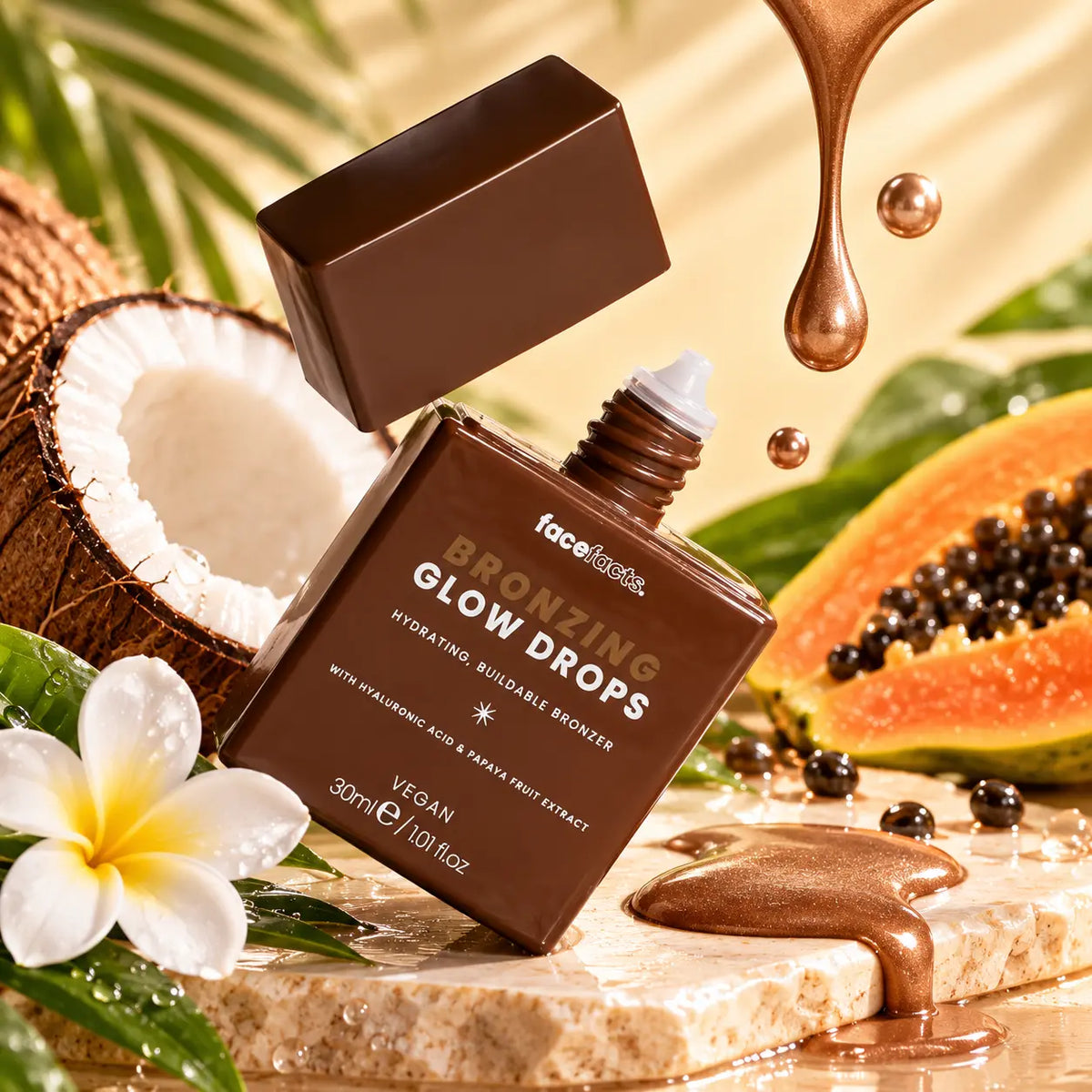 Gouttes Bronzantes Éclat Face Facts — Bronzeur Liquide Modulable — 30 ml