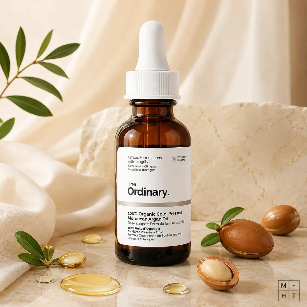Huile Visage The Ordinary Argan Marocain Bio Pressée à Froid — 30 ml