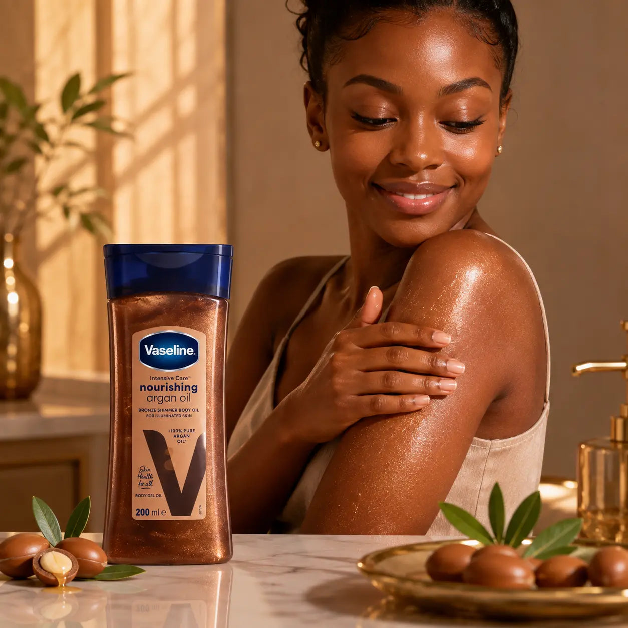 Huile pour le corps Vaseline Intensive Care Nourishing Argan Oil — 200 ml