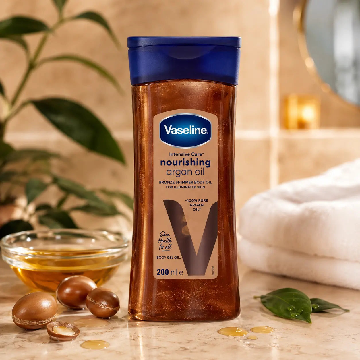 Huile pour le corps Vaseline Intensive Care Nourishing Argan Oil — 200 ml