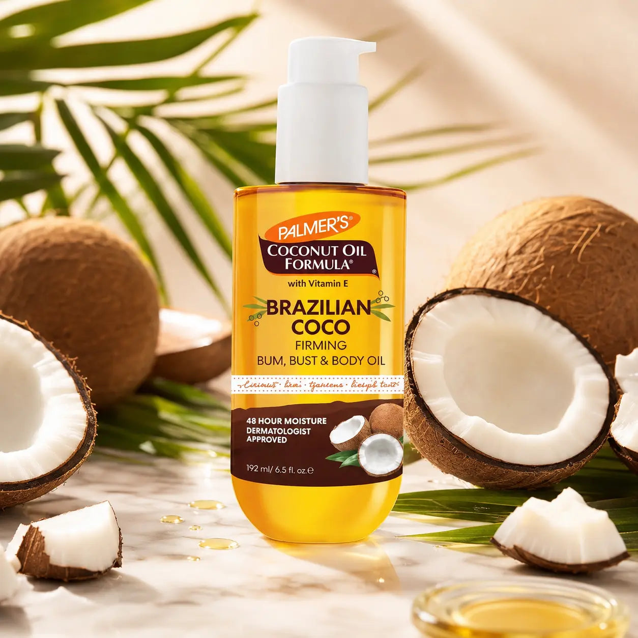 Huile raffermissante Palmer's Brazilian Coco fesses, buste & corps — 192 ml