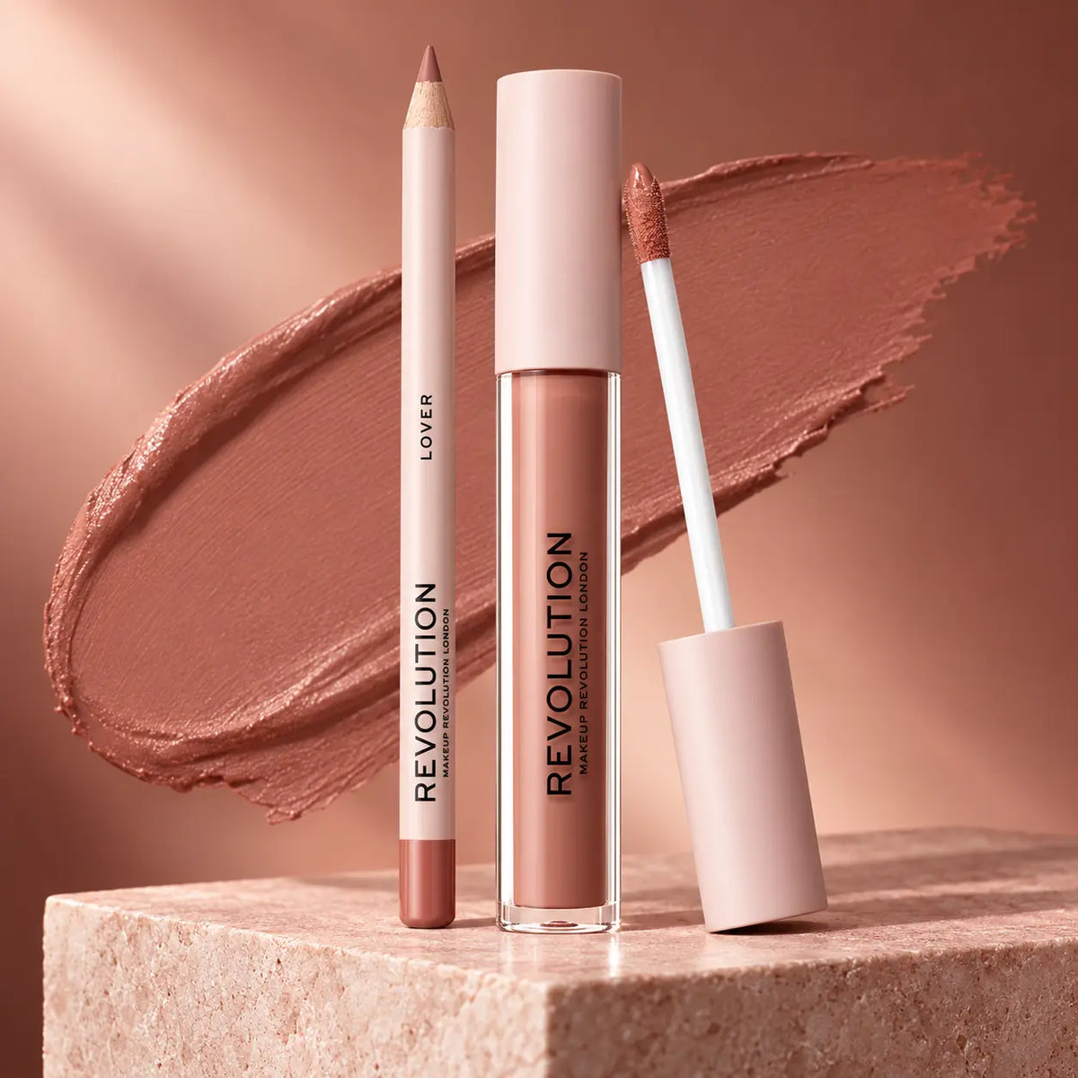 Kit Lèvres Makeup Revolution Lip Contour Brunch — Rouge à Lèvres Liquide Mat 3 ml + Crayon 0,8 g