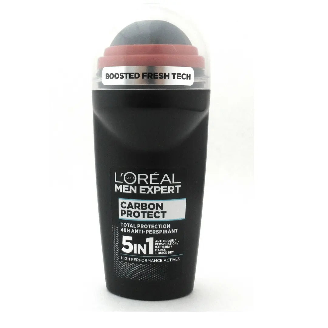 L 'Oréal Men Carbon  Protect   Antiperspirant 48H Roll-On, 5 En 1 50 ML L'oreal