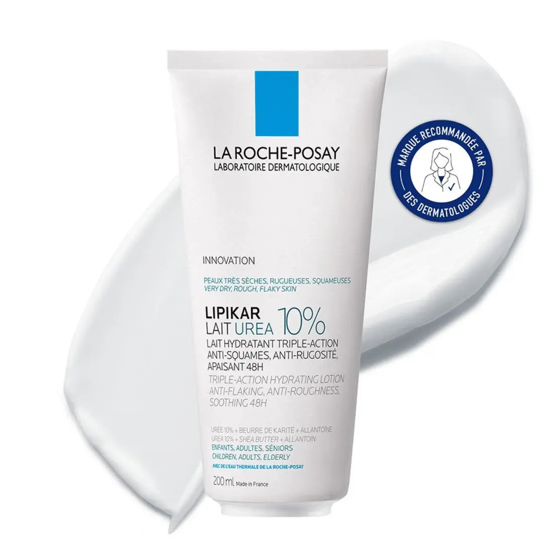 LIPIKAR UREA 10% - Lait Hydratant Anti-Squames, Anti-Rugosité, Apaisant 48H - Enfant Adulte Senior, 200ml LA ROCHE POSAY