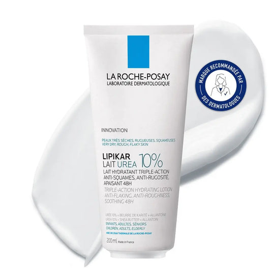 LIPIKAR UREA 10% - Lait Hydratant Anti-Squames, Anti-Rugosité, Apaisant 48H - Enfant Adulte Senior, 200ml LA ROCHE POSAY
