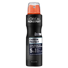 Charger l&#39;image dans la galerie, L&#39;Oréal Men Expert Carbon Protect Deodorant Spray, l&#39;anti-transpirant 5 en 1 250 ML L&#39;oreal
