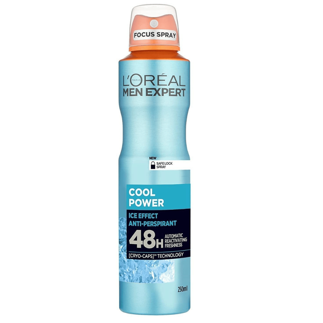 L'Oréal Men Expert Cool Power 48H Anti-Perspirant Ice-Effect Spray Deodorant, 250 ml L'oreal