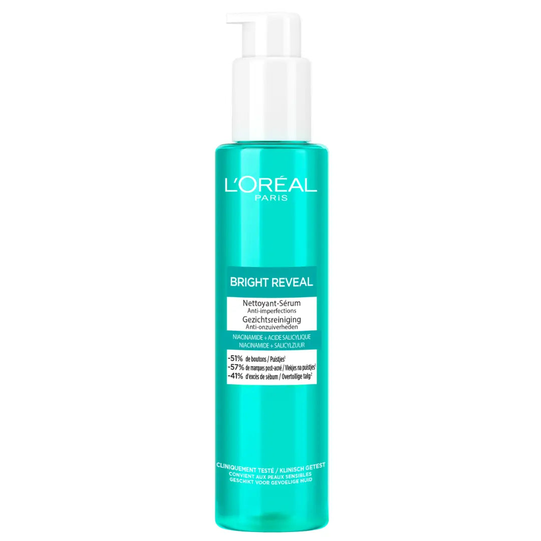 L’Oréal Paris Bright Reveal Sérum Nettoyant Démaquillant Niacinamide et Acide Salicylique 150ml L'OREAL