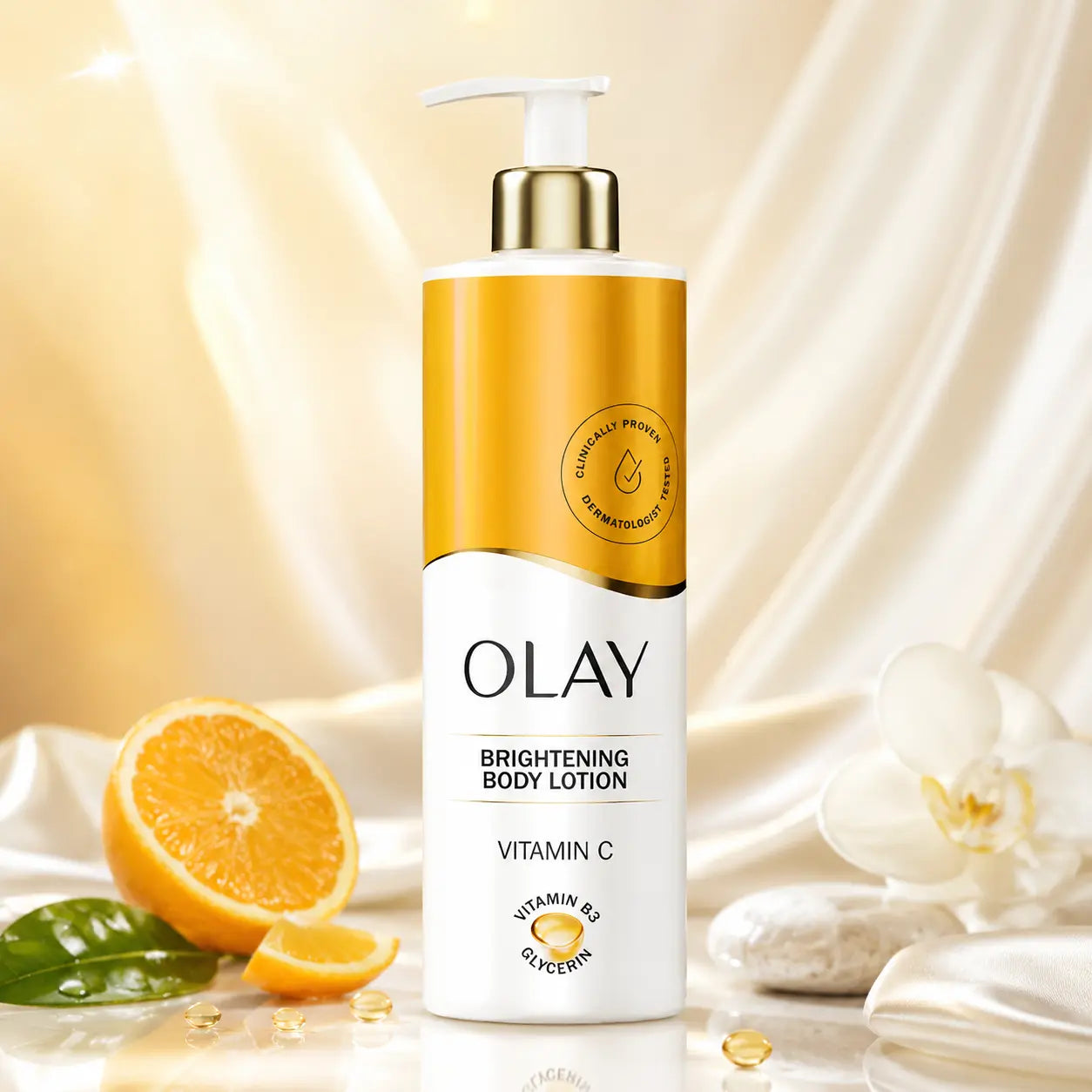 Lait Corps Éclat Olay Brightening à la Vitamine C — Niacinamide & Glycérine