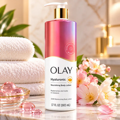 Lait Corps Nourrissant Olay Hyaluronic — Acide Hyaluronique & Vitamine B3 — 502 ml