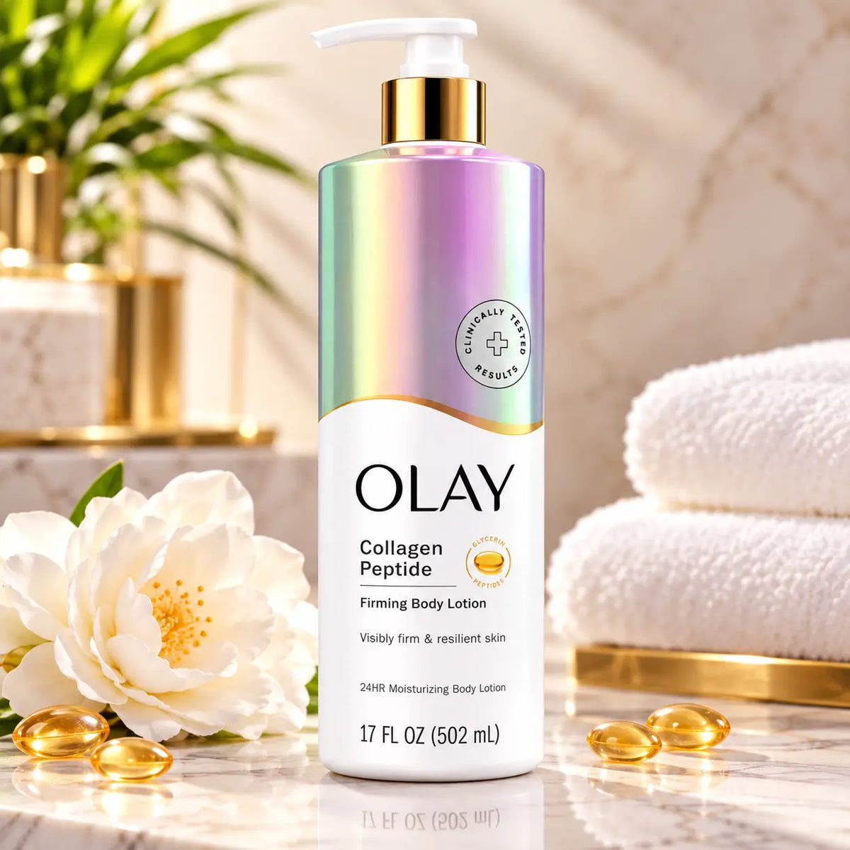 Lait Corps Raffermissant Olay Collagen Peptide Firming — Peptides & Vitamine B3 — 502 ml