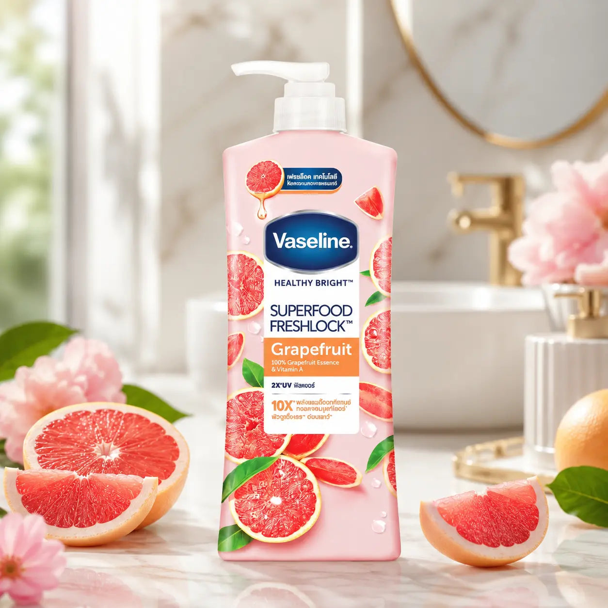Lait Corps Vaseline Healthy Bright Superfood Freshlock Grapefruit — 320 ml