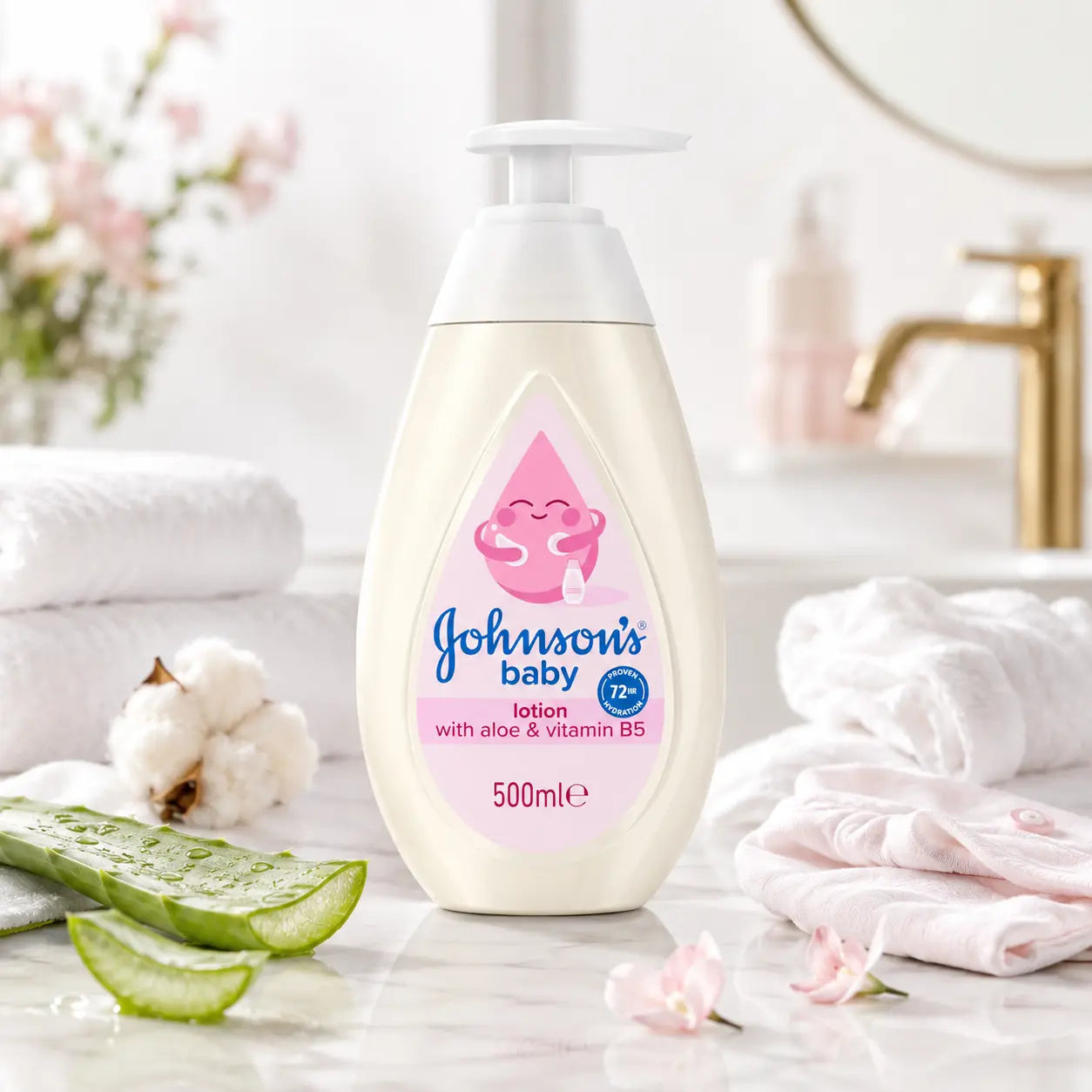 Lait hydratant Johnson's Baby aloe & vitamine B5 — 500 ml