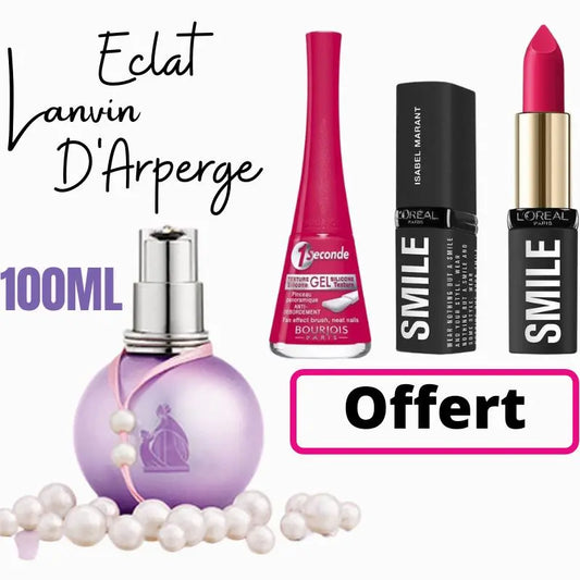 Lanvin Eclat D'Arperge Eau de Parfum 100Ml + Vernis, Rouge a levre et Crayon (Offert) LANVIN PARIS