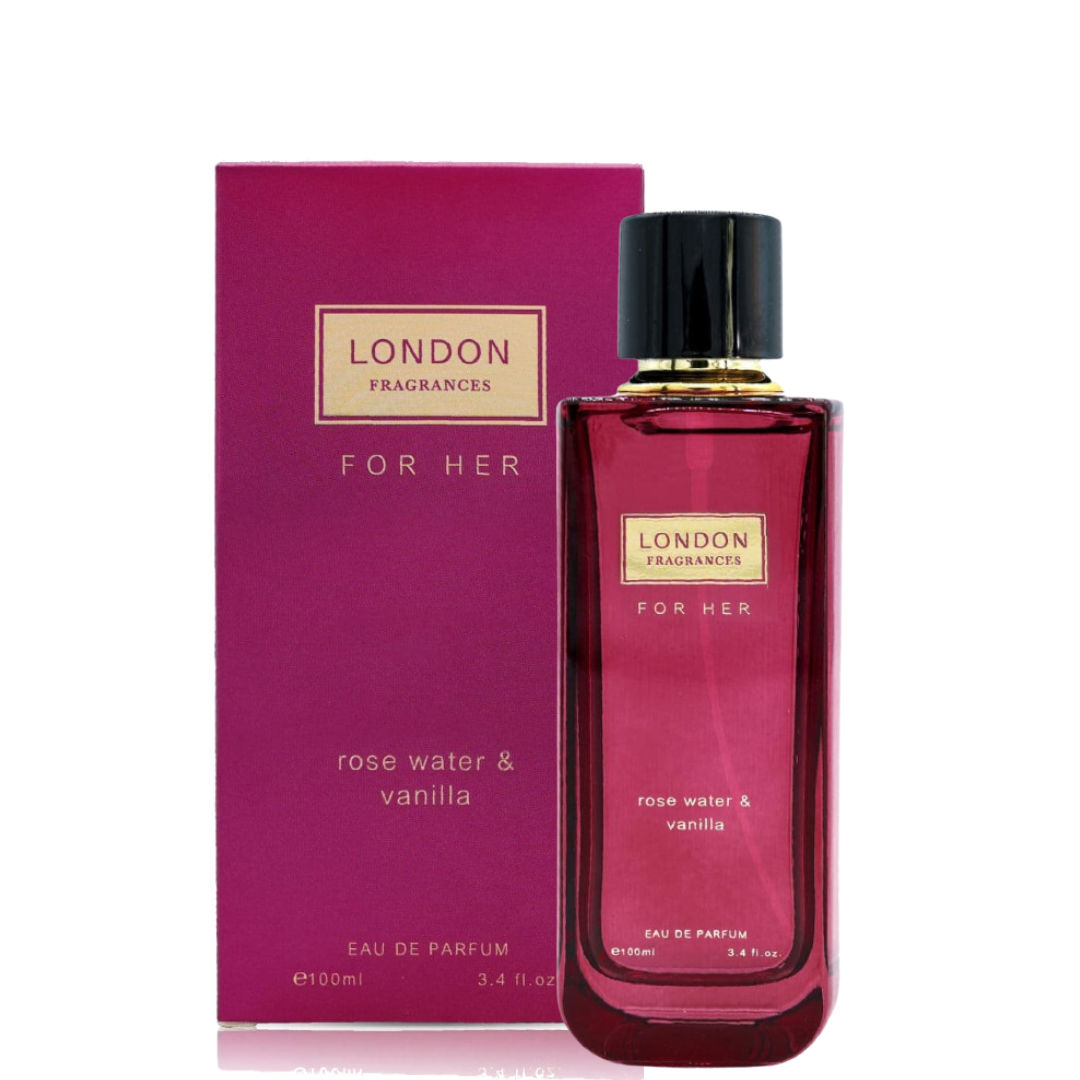 London Fragrances Pour Femme Rose Water & Vanilla Eau de Parfum 100 Ml LONDON FRAGRANCES