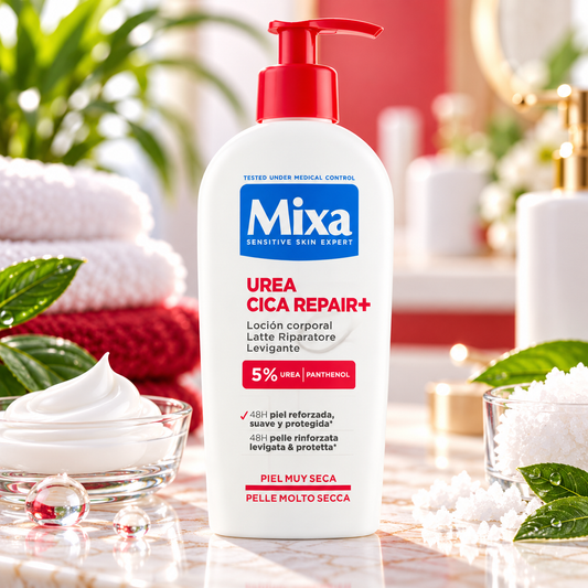 Lait Corps Réparateur Mixa Urea Cica Repair+ — 5 % Urée & Panthénol — 250 ml