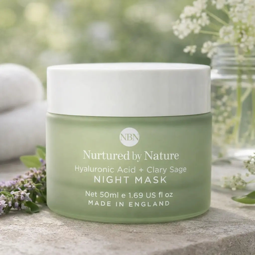 Masque de Nuit Hydratant Nurtured by Nature Acide Hyaluronique & Sauge Sclarée — 50 ml