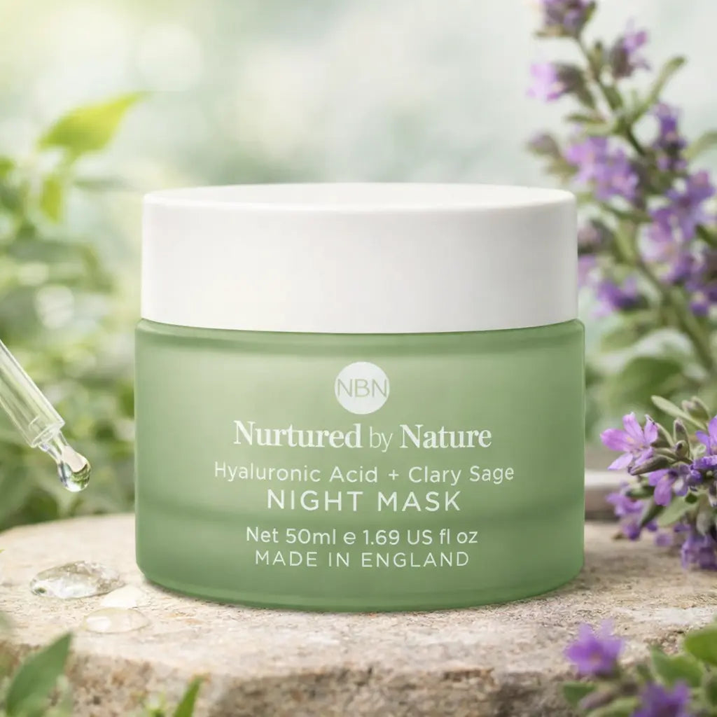 Masque de Nuit Hydratant Nurtured by Nature Acide Hyaluronique & Sauge Sclarée — 50 ml