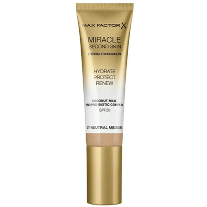 Max Factor Miracle Fond de Teint Hybride Seconde Peau SPF20 - 30ml 07 Natural Medium