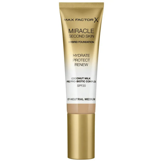 Max Factor Miracle Fond de Teint Hybride Seconde Peau SPF20 - 30ml 07 Natural Medium max factor x