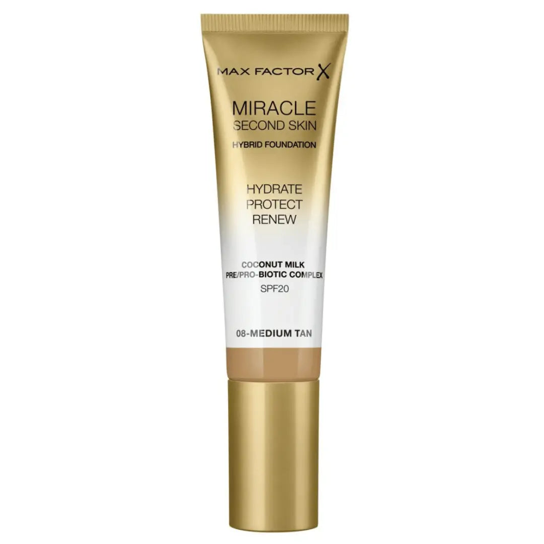 Max Factor Miracle Fond de Teint Hybride Seconde Peau SPF20 - 30ml 08 Medium Tan max factor x