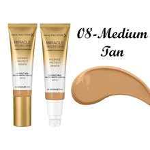 Charger l&#39;image dans la galerie, Max Factor Miracle Fond de Teint Hybride Seconde Peau SPF20 - 30ml 08 Medium Tan max factor x
