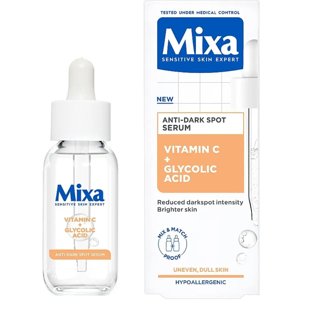 Mixa Sérum anti-taches à la vitamine C + acide glycolique pour les peaux inégales et ternes, 30 mL - MHT MULTI SERVICES