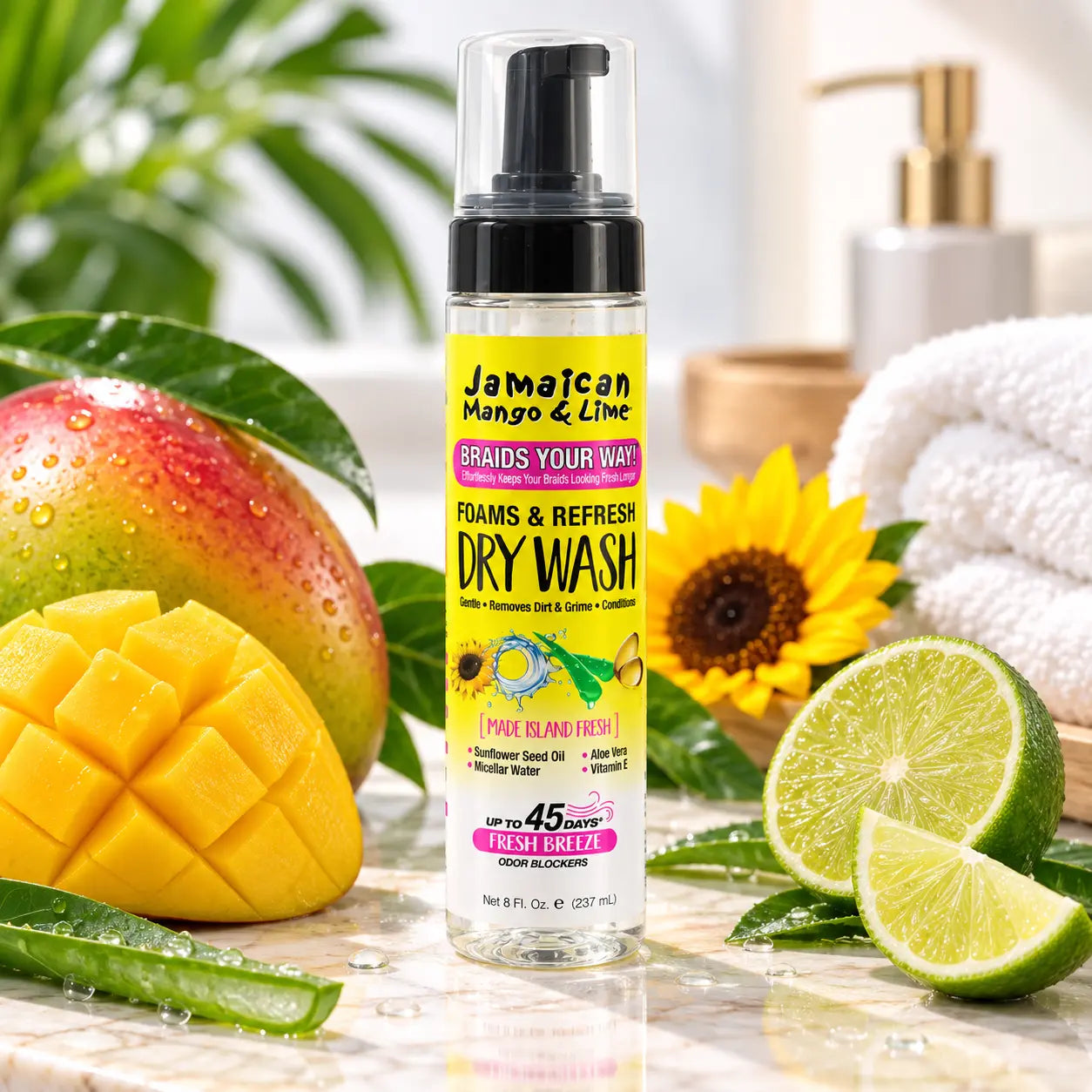 Mousse Lavage à Sec Rafraîchissante Jamaican Mango & Lime — 237 ml