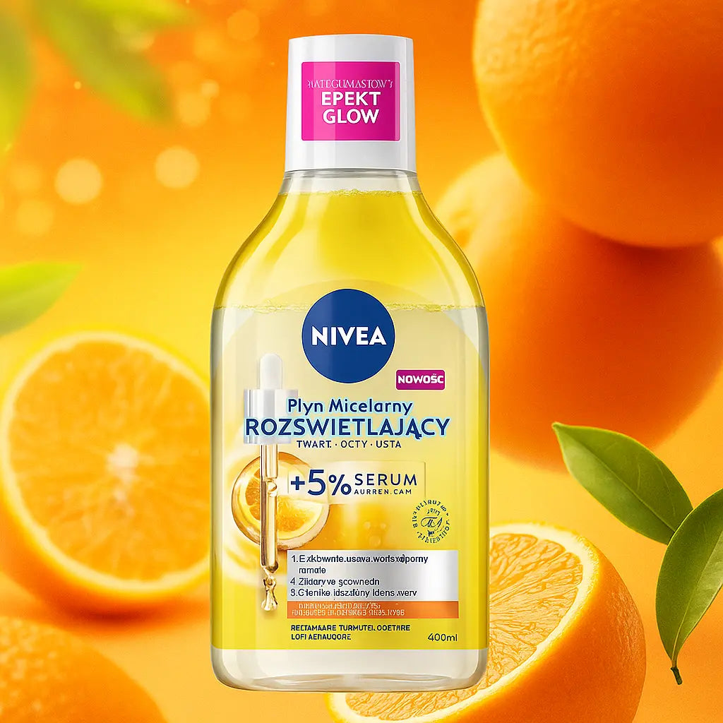 NIVEA – Eau Micellaire Éclat +5% Sérum Vitamine C – 400 ml NIVEA