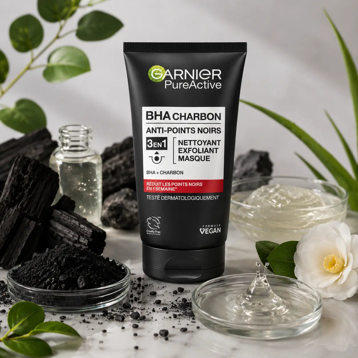 Nettoyant 3 en 1 Garnier Pure Active BHA & Charbon – 150 ml