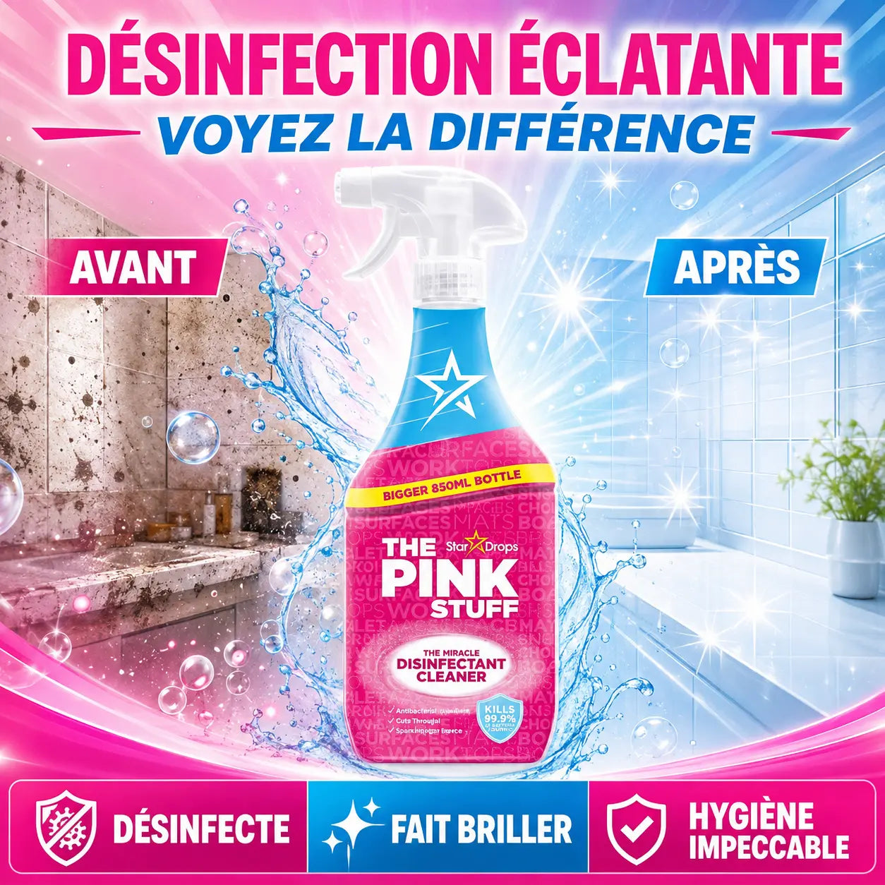 Nettoyant Désinfectant The Pink Stuff The Power — 850 ml