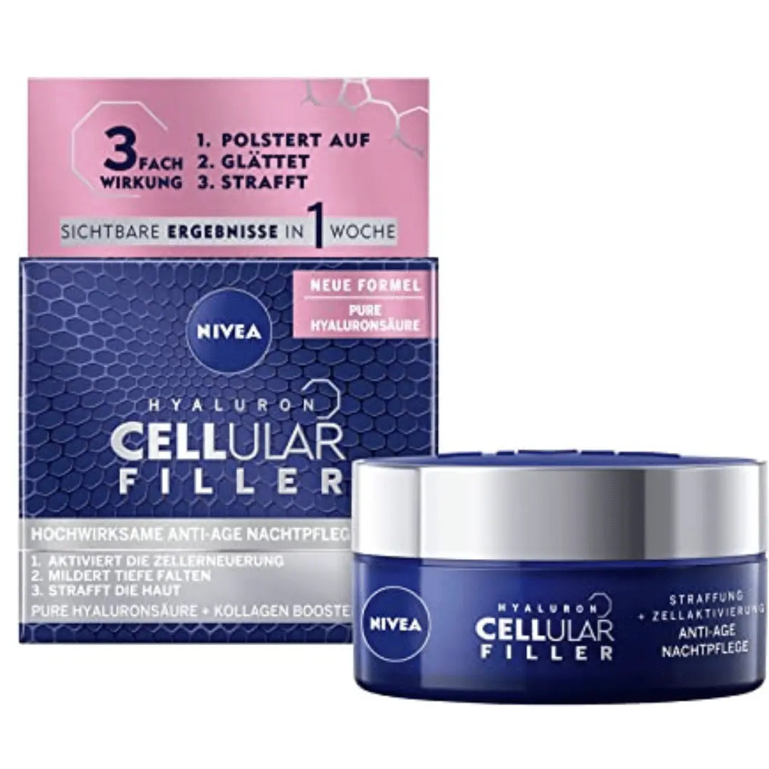 Nivea Hyaluron Cellular Filler Crème de nuit anti-âge raffermissante + activatrice cellulaire - 50 ml NIVEA