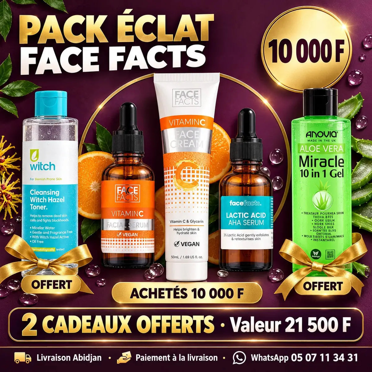 Pack N°55 Éclat Face Facts — 5 soins visage dont 2 offerts