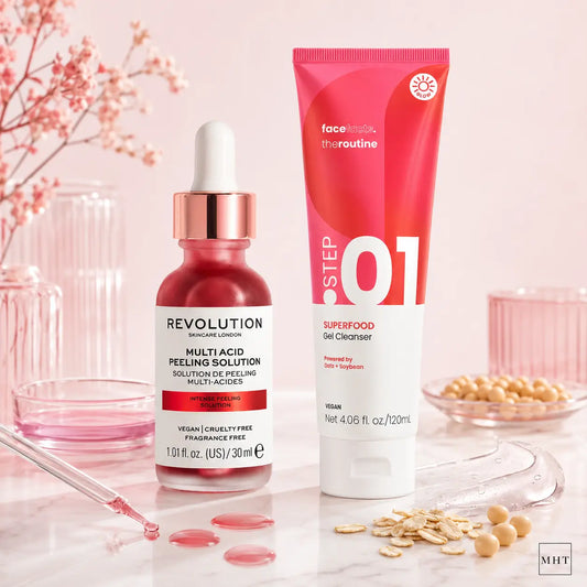Pack Peau Neuve Express — Gel Nettoyant Superaliments + Peeling Multi-Acides Revolution