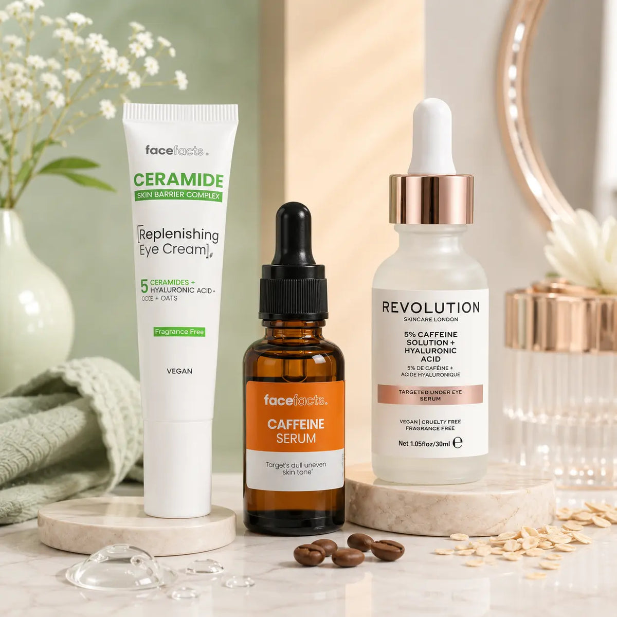 Pack N°31 — Routine Anti-Fatigue Caféine — Sérum Yeux 5 % Caféine + Sérum Visage + Contour Céramides