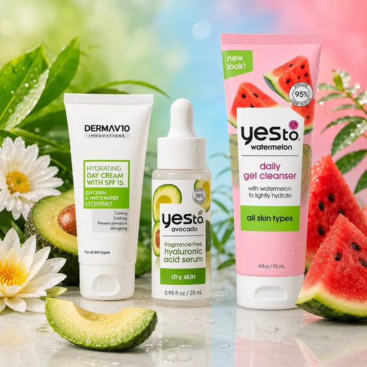 Pack Routine Matin Douceur — Nettoyant Watermelon + Sérum Hyaluronique + Crème de Jour SPF 15