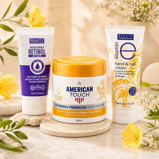 Pack Routine Nuit Réparatrice — Crème Rétinol Visage + Crème Corps Onagre 500 ml + Crème Mains Vitamine E
