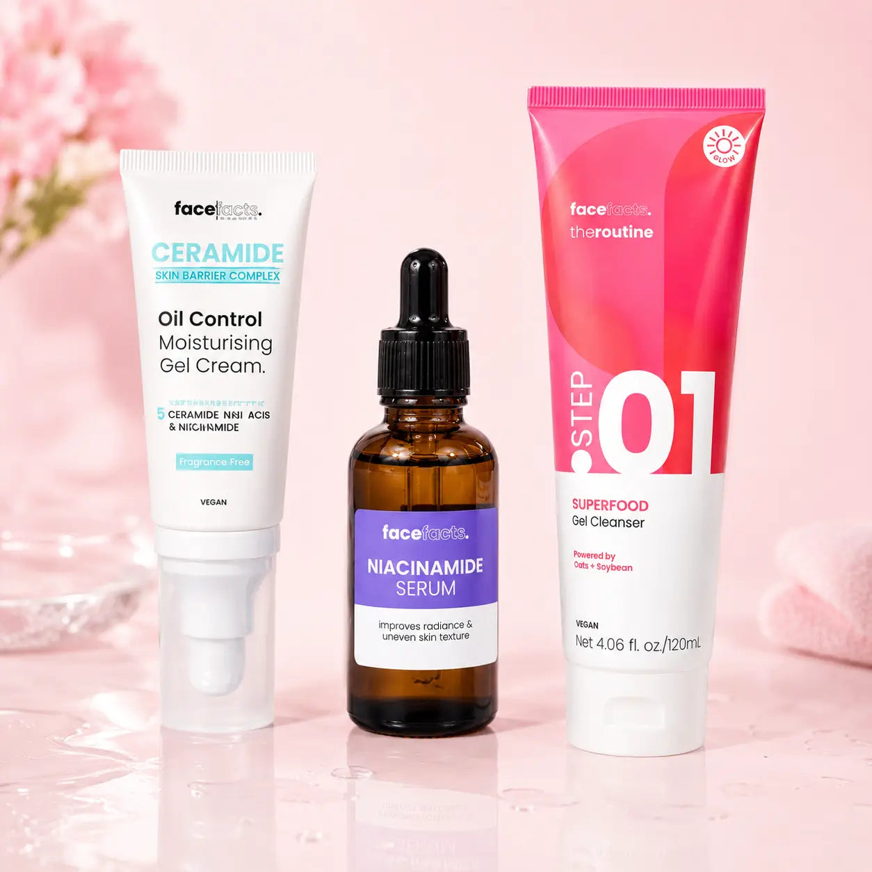 Pack N°4 — Routine Peau Nette — Gel Nettoyant + Sérum Niacinamide + Crème-Gel Contrôle du Sébum