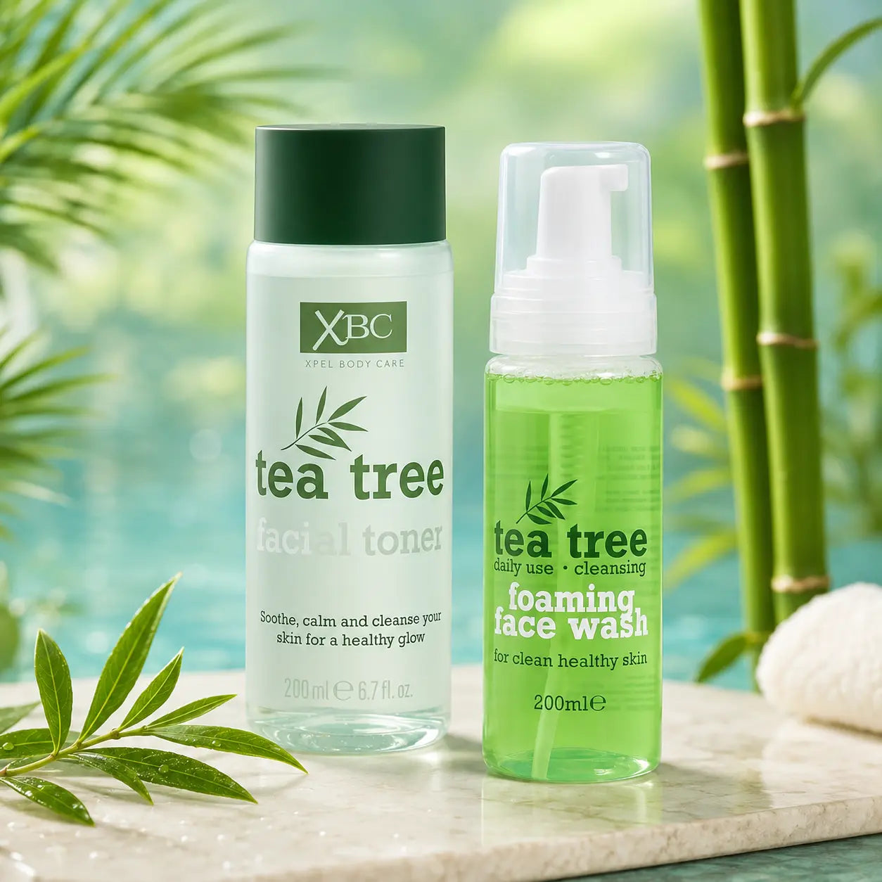 Pack N°9 — Routine Purifiante Tea Tree — Nettoyant Moussant Antibactérien + Tonique Arbre à Thé