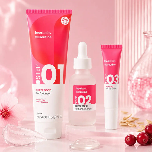 Pack N°7 — The Routine Complète Face Facts — Nettoyant Step.01 + Sérum Éclat Step.02 + Yeux Step.03